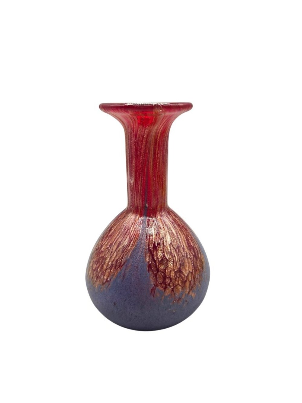 Dale Tiffany Springdale Crocia Hand Blown Glass Mini Vase Copper Aventurine 5"